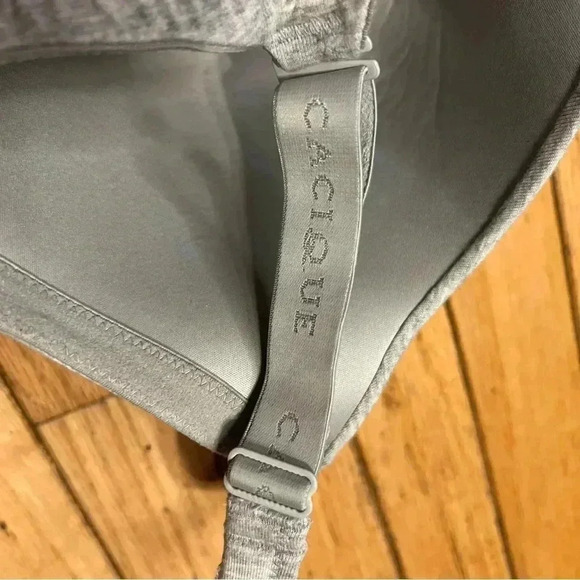 cacique bra Size 42H Gray Padded Gold Latch Lightly Lined T-shirt - Picture 4 of 8